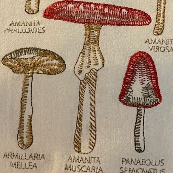 Embroidered Mushroom Classifications Towel, NWT - Picture 4 of 5